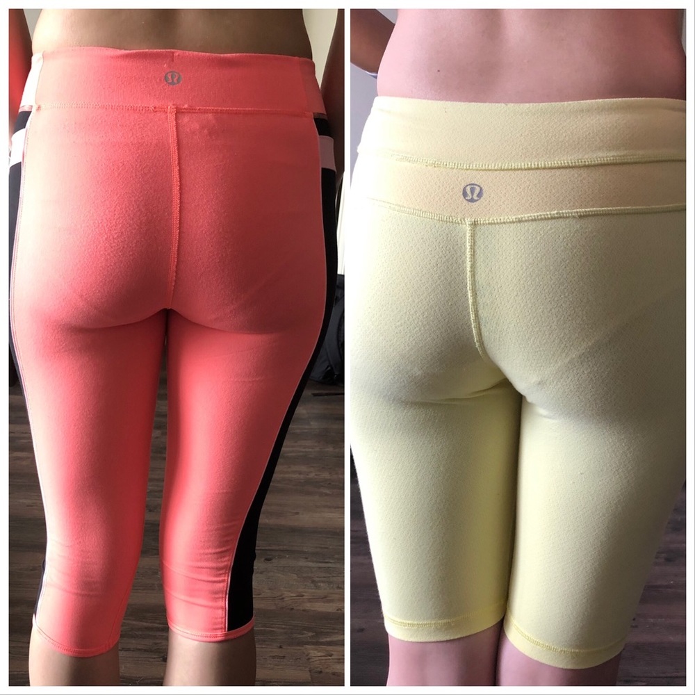 Bundle of TWO Lululemon yoga knee length shorts